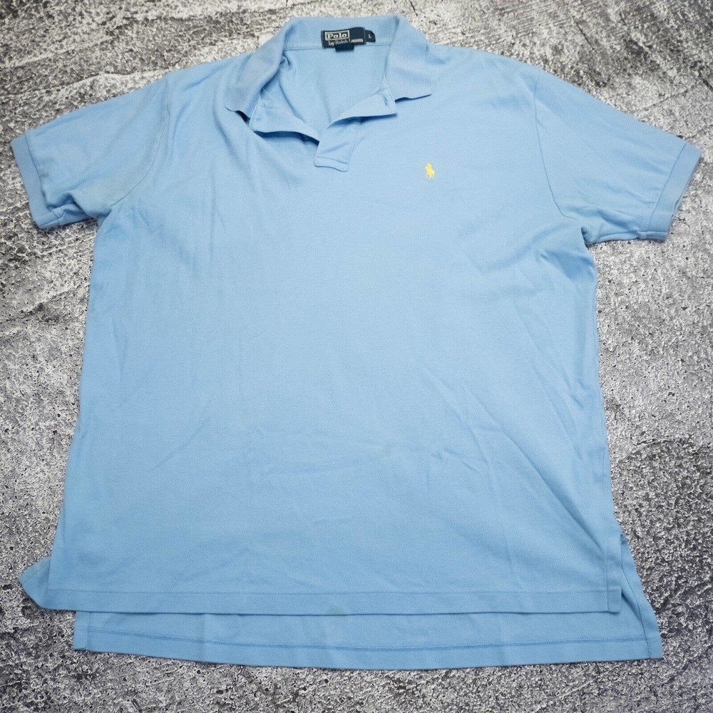 Ralph Lauren Polo Shirt Adult Large Blue Pony Rugby Preppy Mens A48